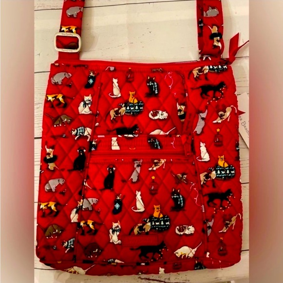 Vera Bradley Handbags - Vera Bradley holiday cats hipster NEW